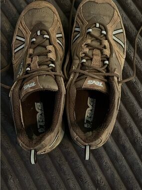 Teva Brown Athletic Trail Shoes with White Accents